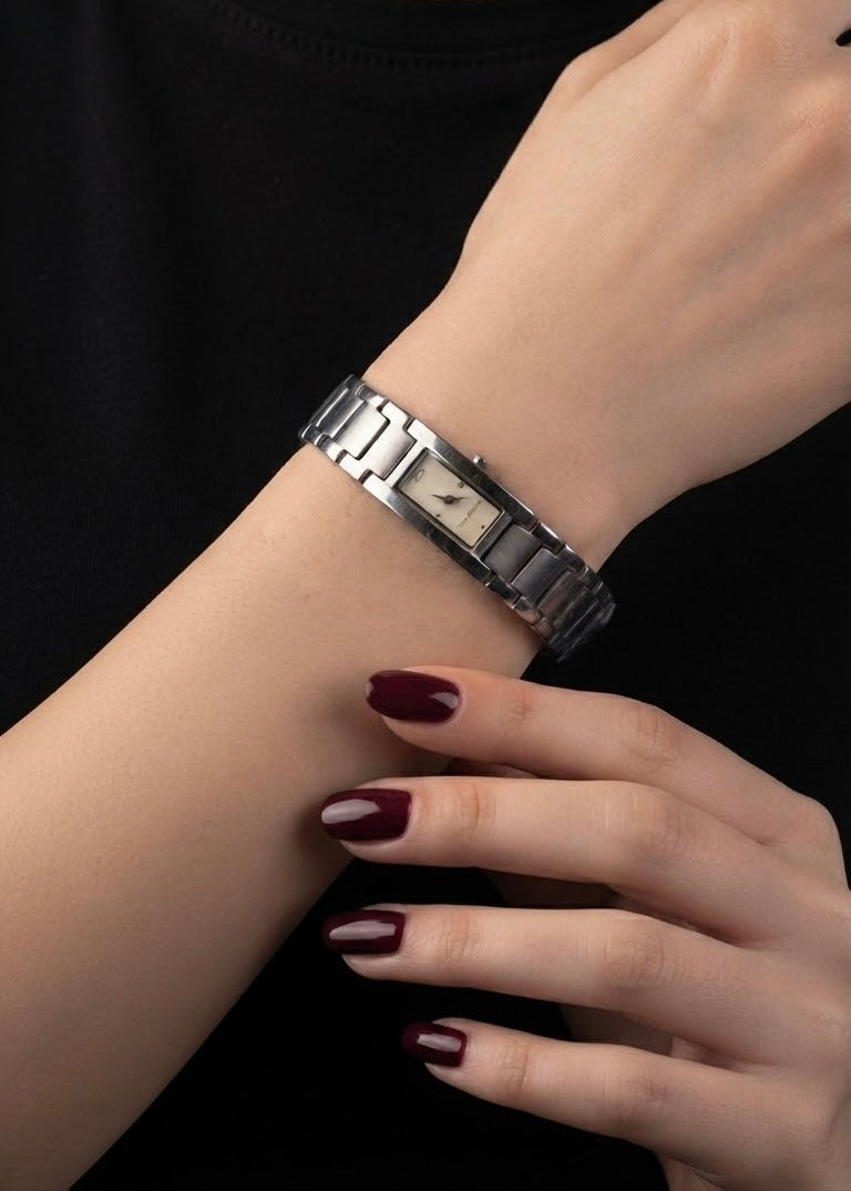 Rectangular Silver Watch
