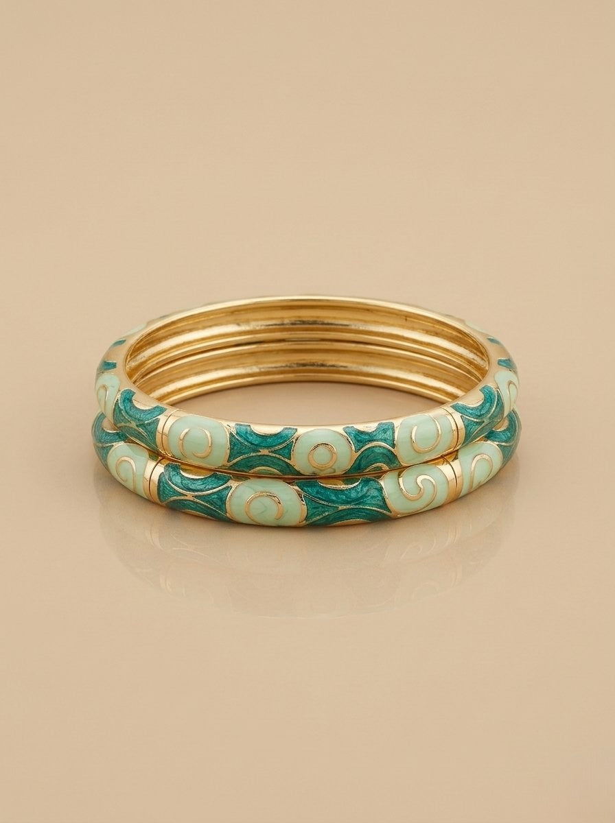 Teal Enamel Bangles