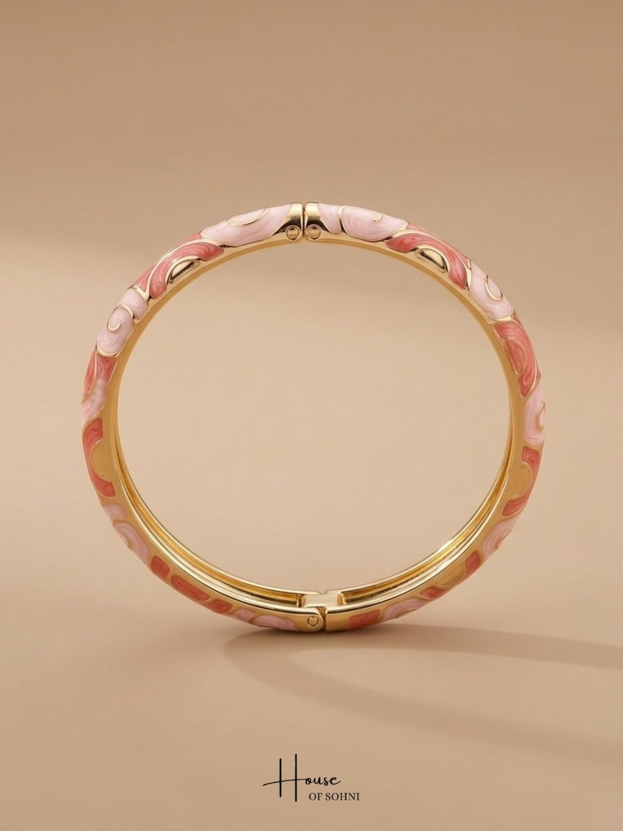 Blush Swirl Enamel Bangles