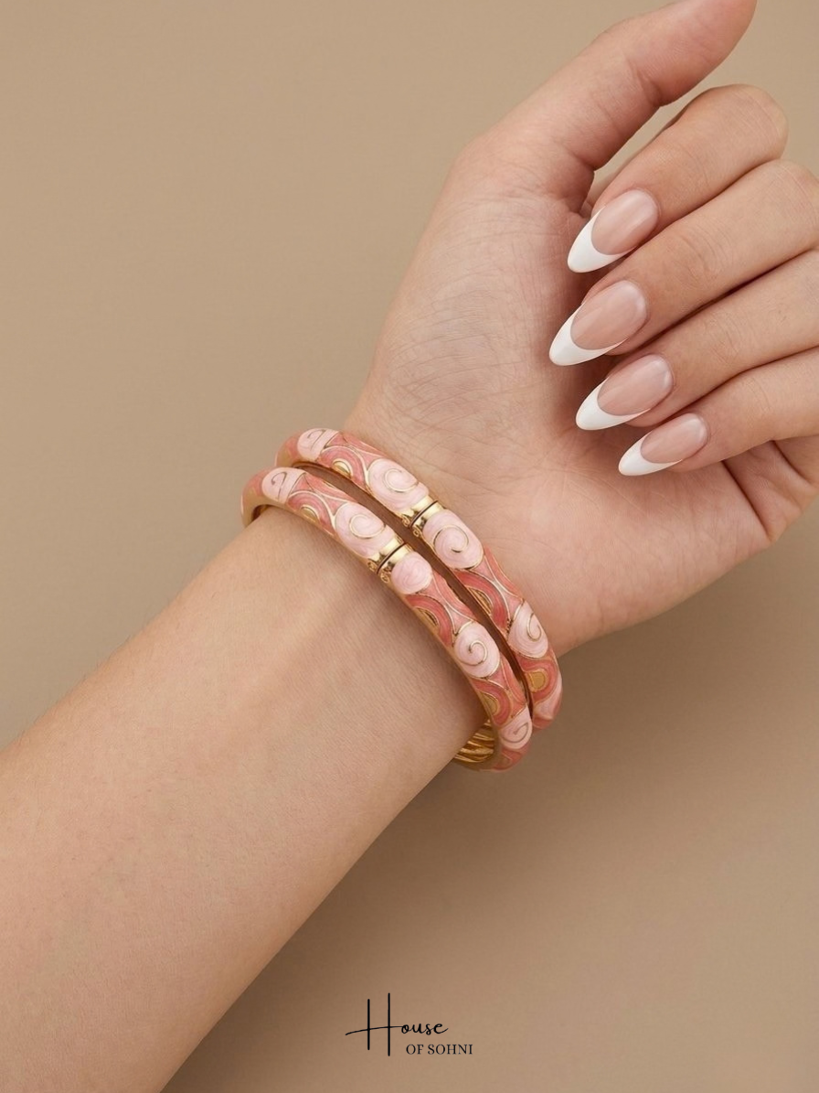 Blush Swirl Enamel Bangles