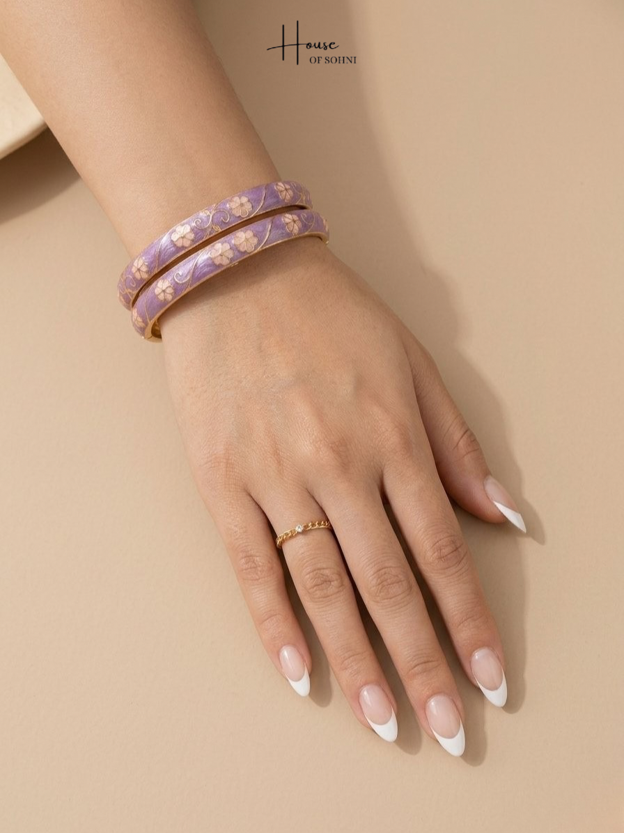 Lavender Garden Enamel Bangles