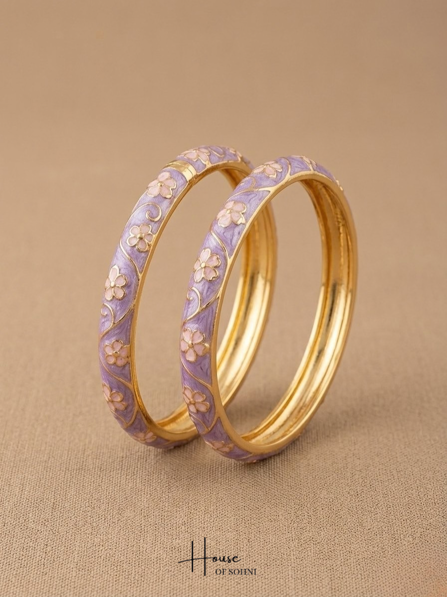 Lavender Garden Enamel Bangles