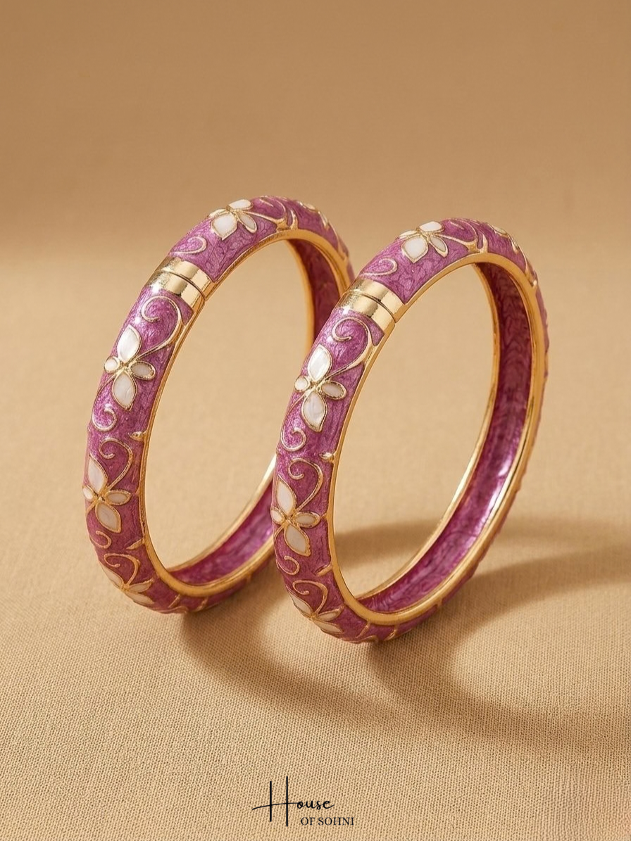 Orchid Floral Enamel Bangles