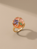 Peach Petal Enamel Ring