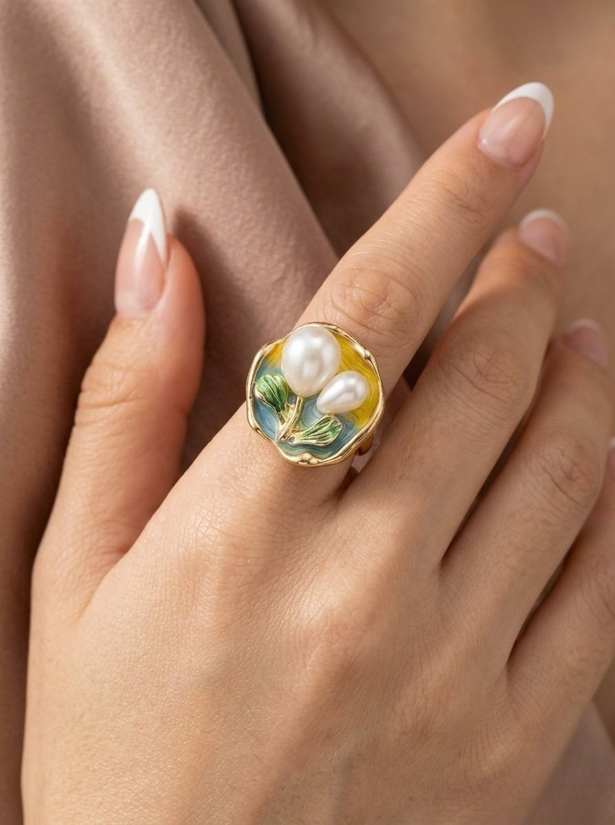 Ocean Sunrise Enamel Ring