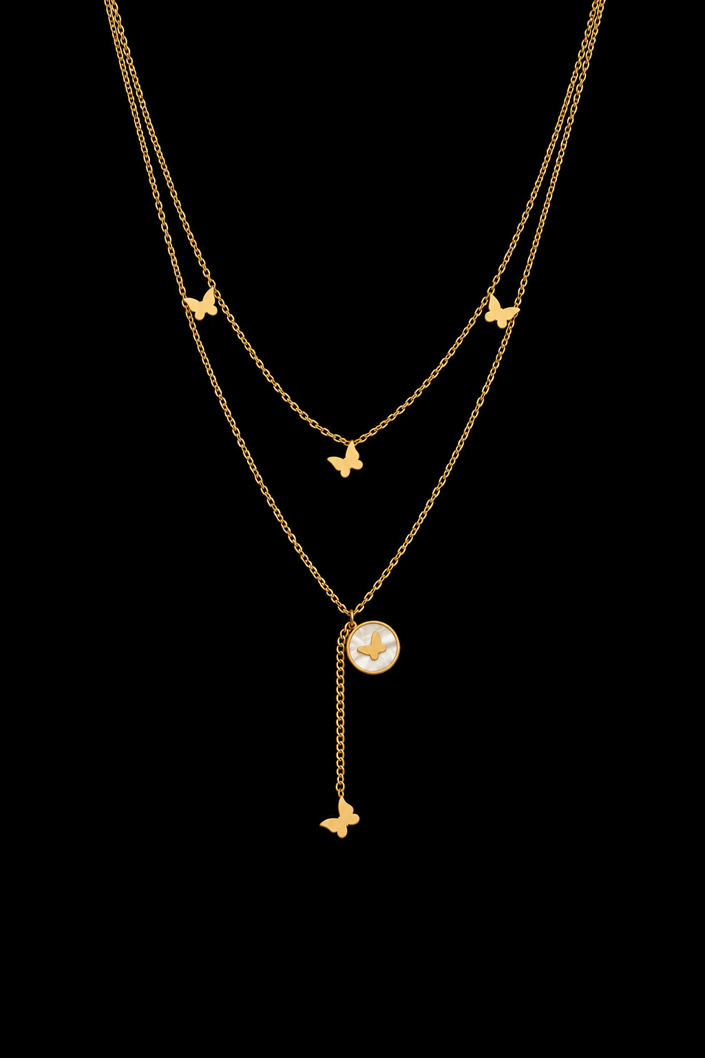 Butterfly Double Layer Necklace