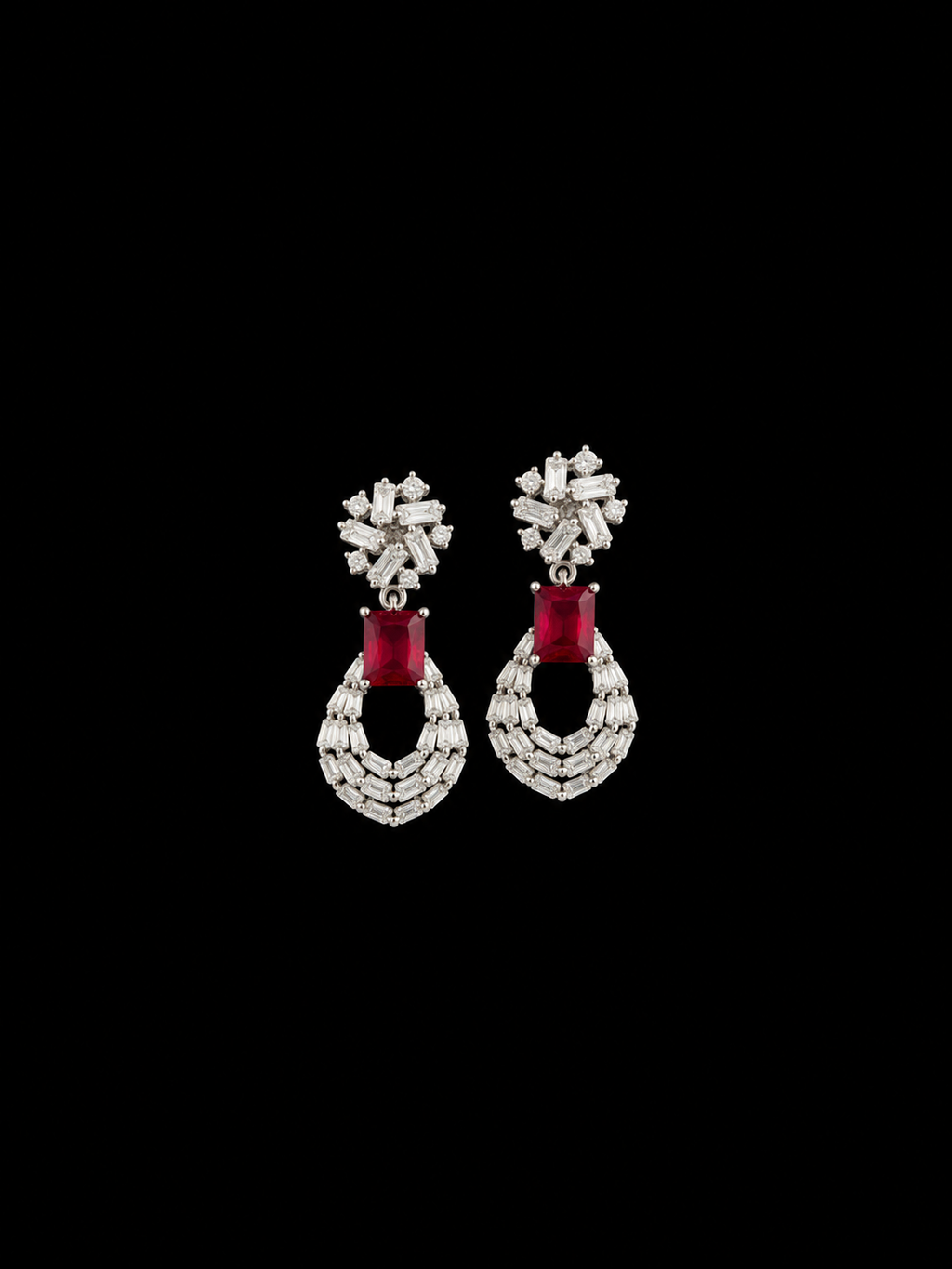 Red Aura Drop Earrings