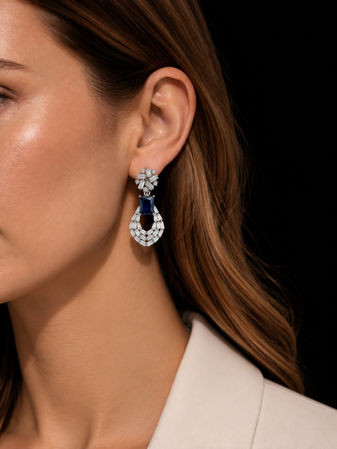 Blue Aura Drop Earrings