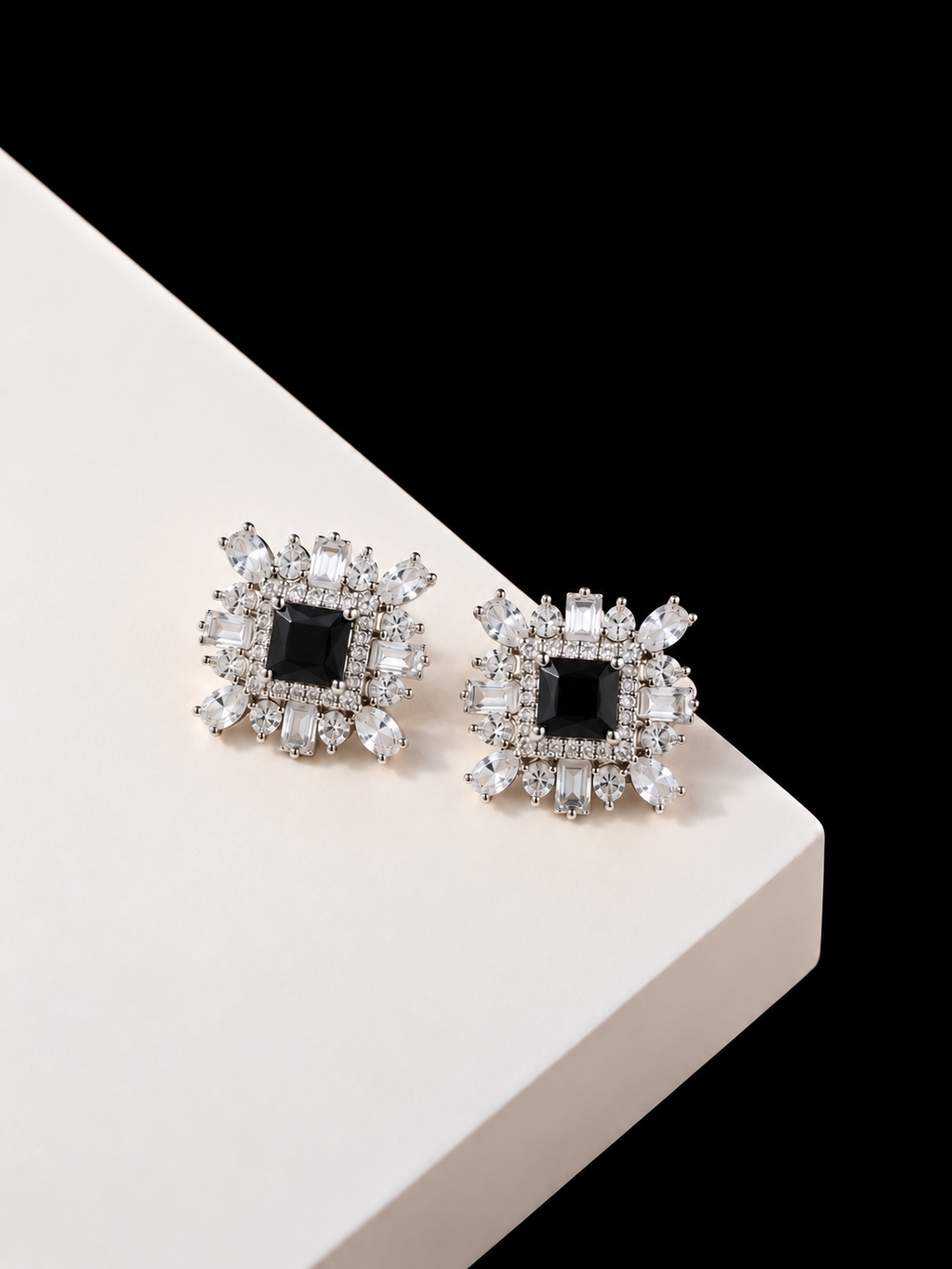 Black Crystal Studs