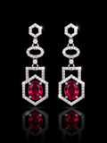 Pink Gem Drop Earings
