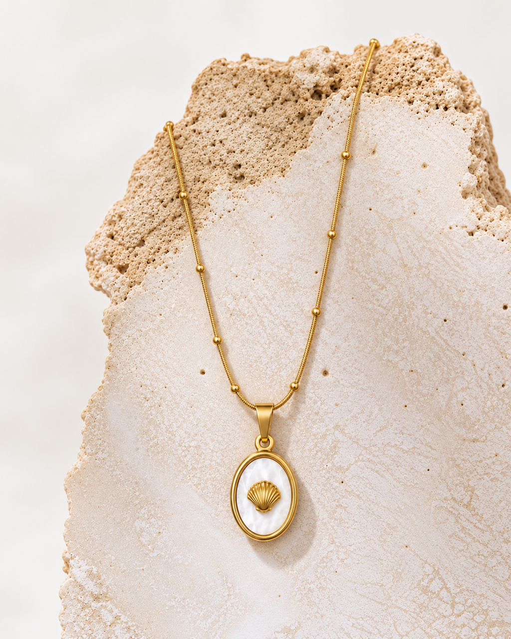 seashell pearl necklace