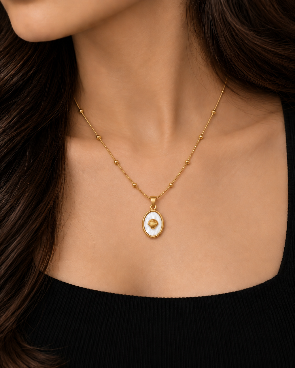 seashell pearl necklace