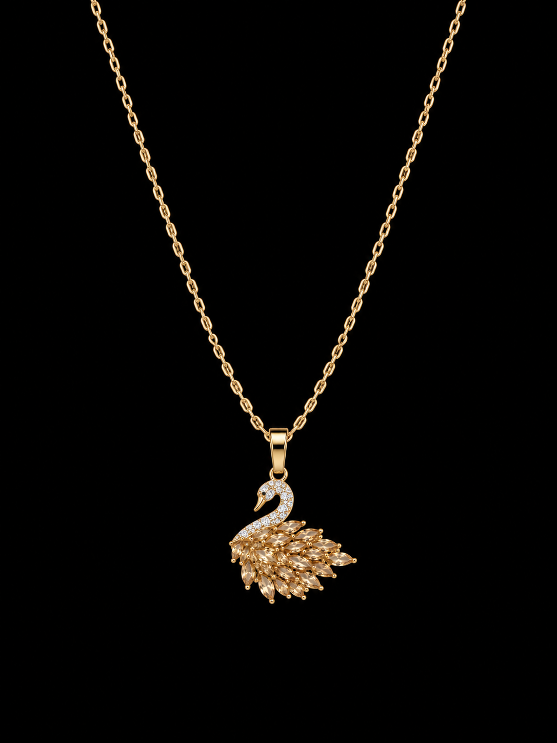 Golden swan necklace