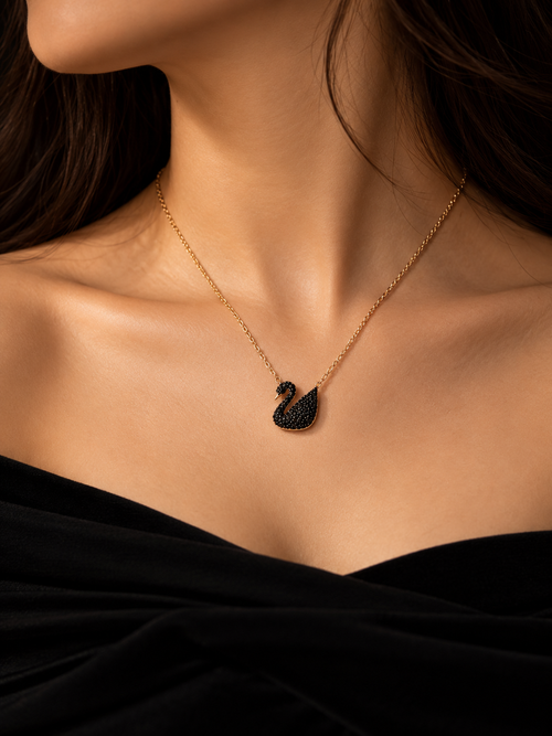 black swan necklace