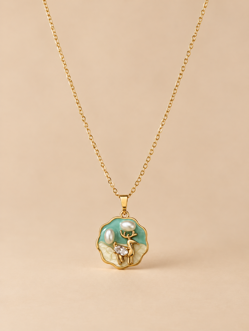 Enamel Pearl Garden Necklace