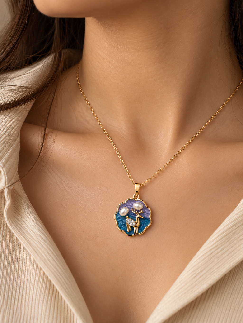 Starry Deer Necklace