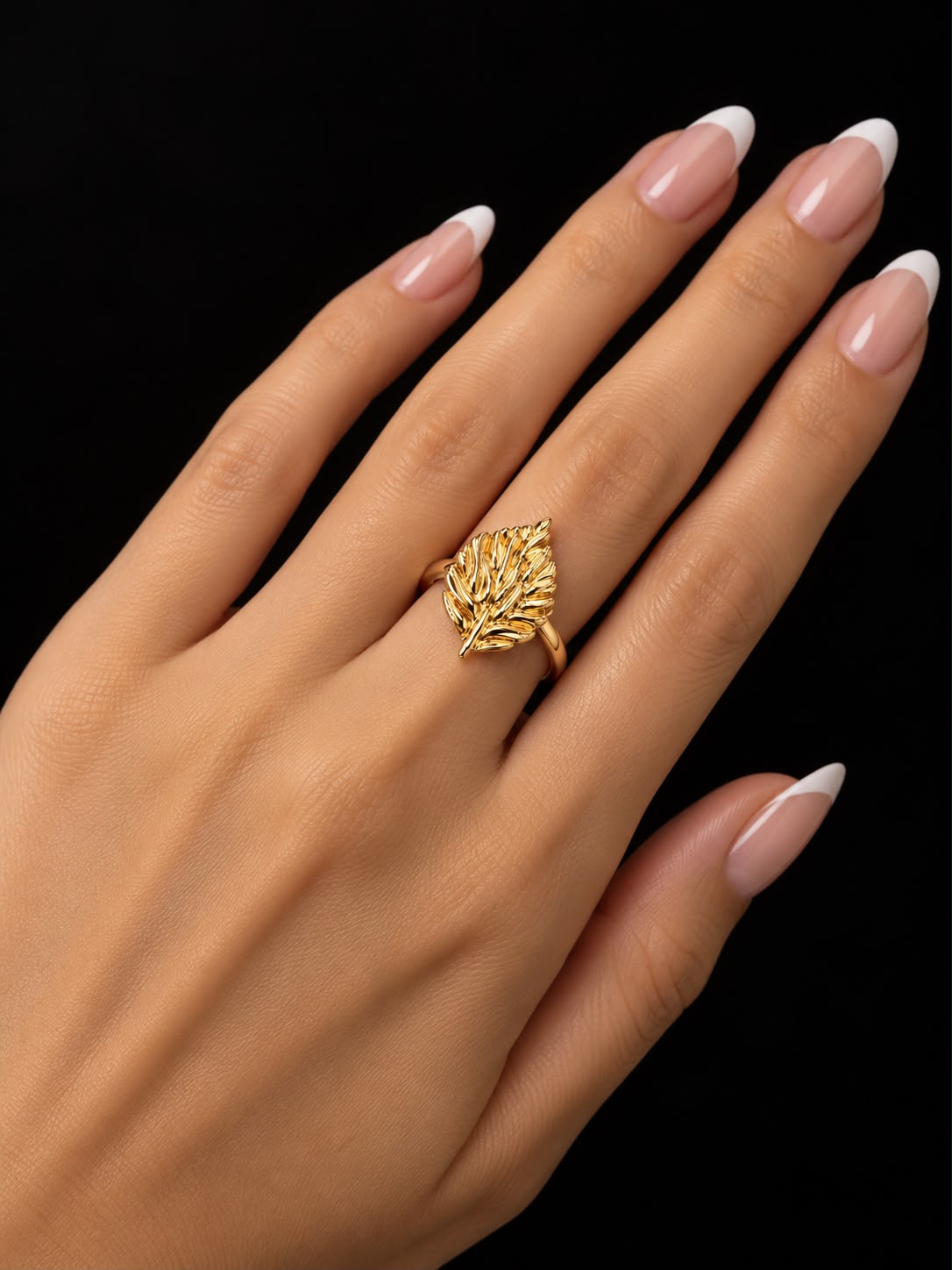 Golden leaf ring