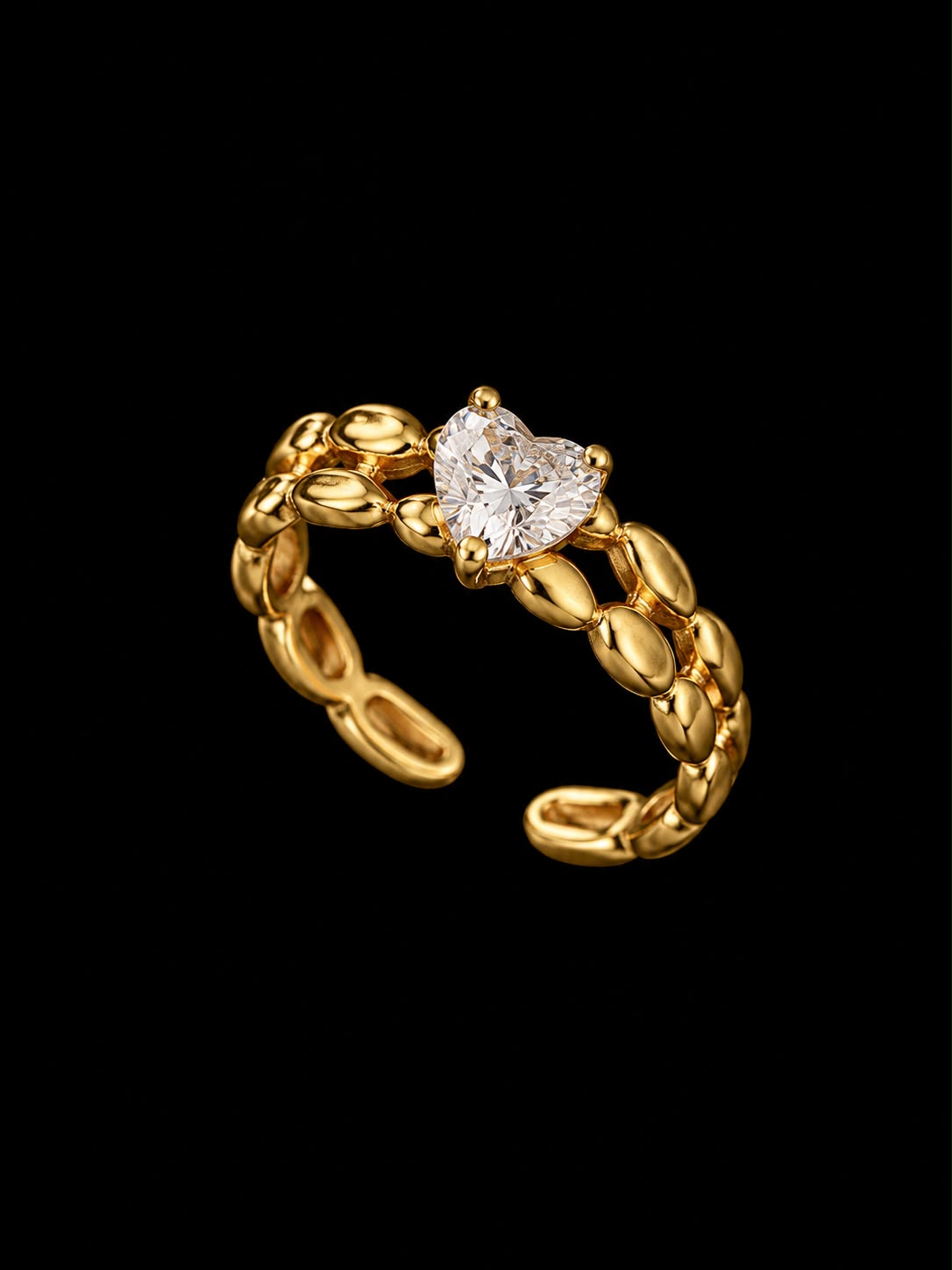 Crystal Heart Ring