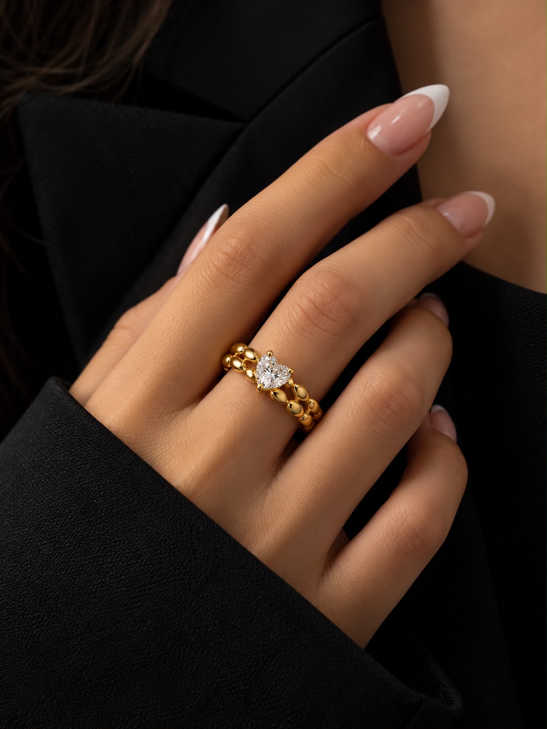 Crystal Heart Ring