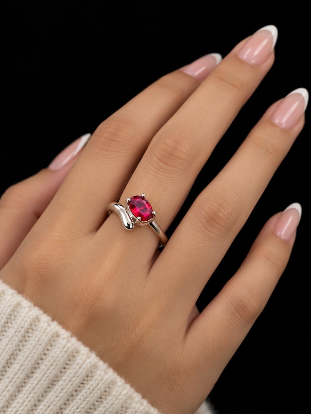 Pink Stone Twist Ring