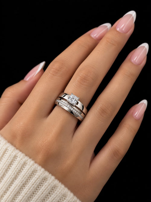 Arlo Stacked Silver Ring