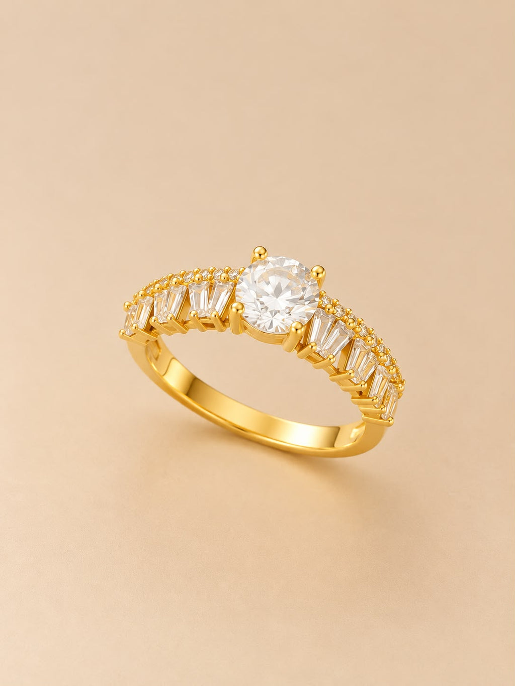 Gold Crystal Stacking Ring Set