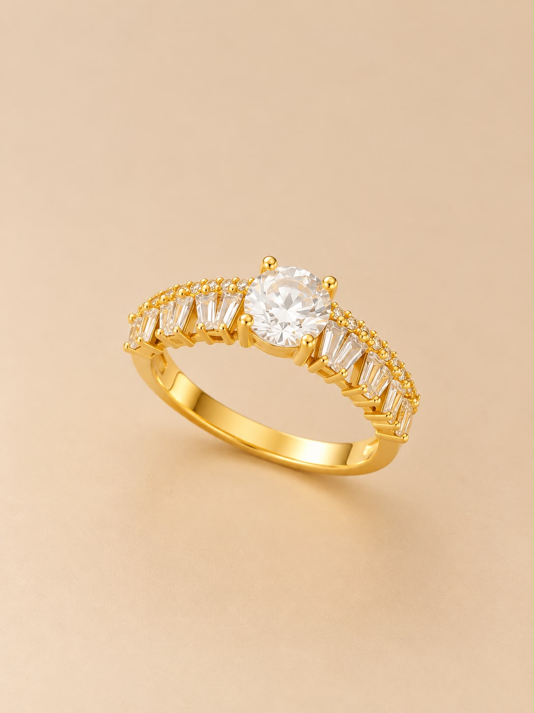 Gold Crystal Stacking Ring Set