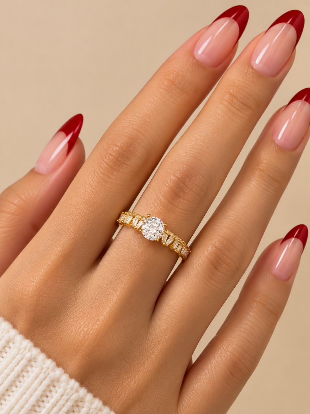 Gold Crystal Stacking Ring Set