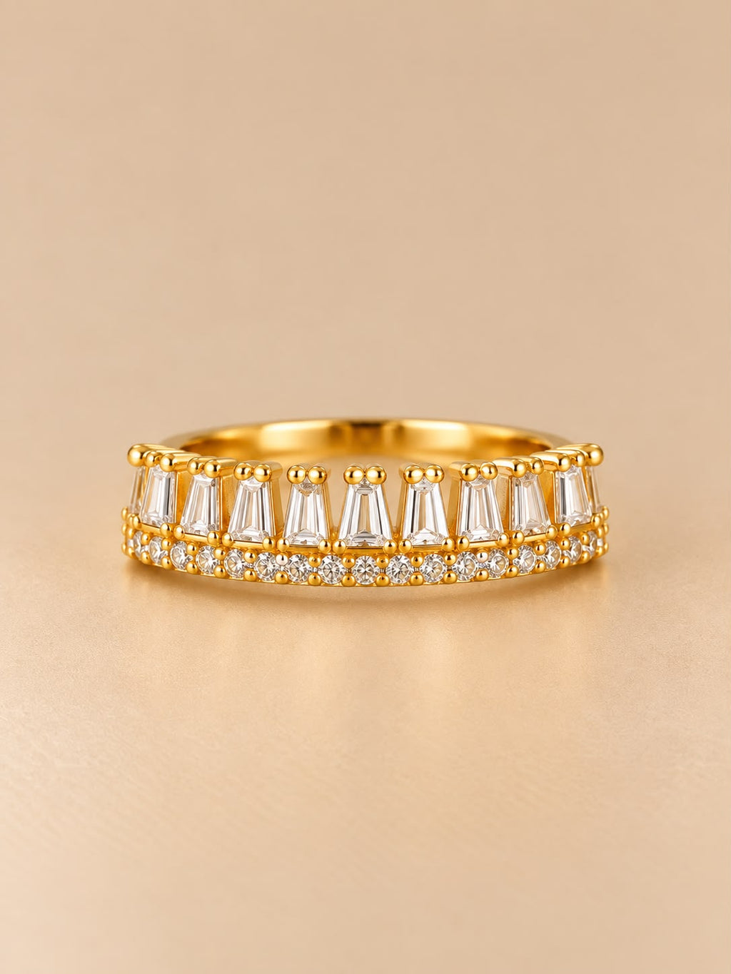 Gold Crystal Stacking Ring Set