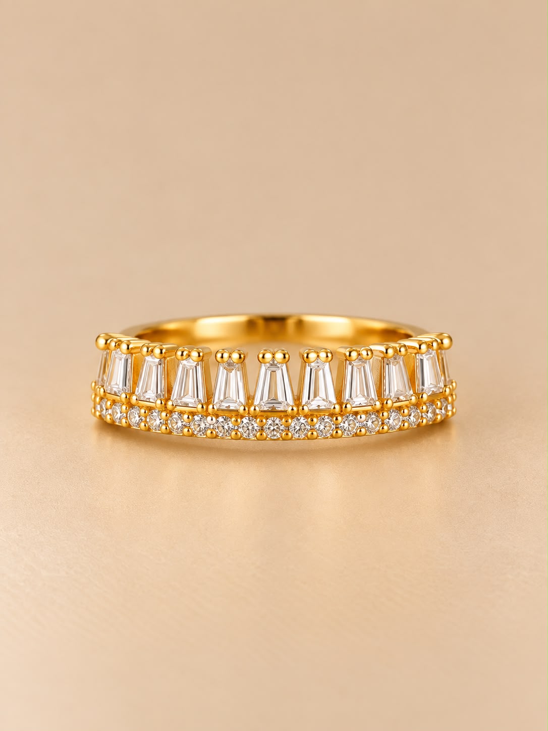 Gold Crystal Stacking Ring Set
